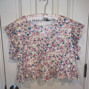 Floral sequined Zara crop top